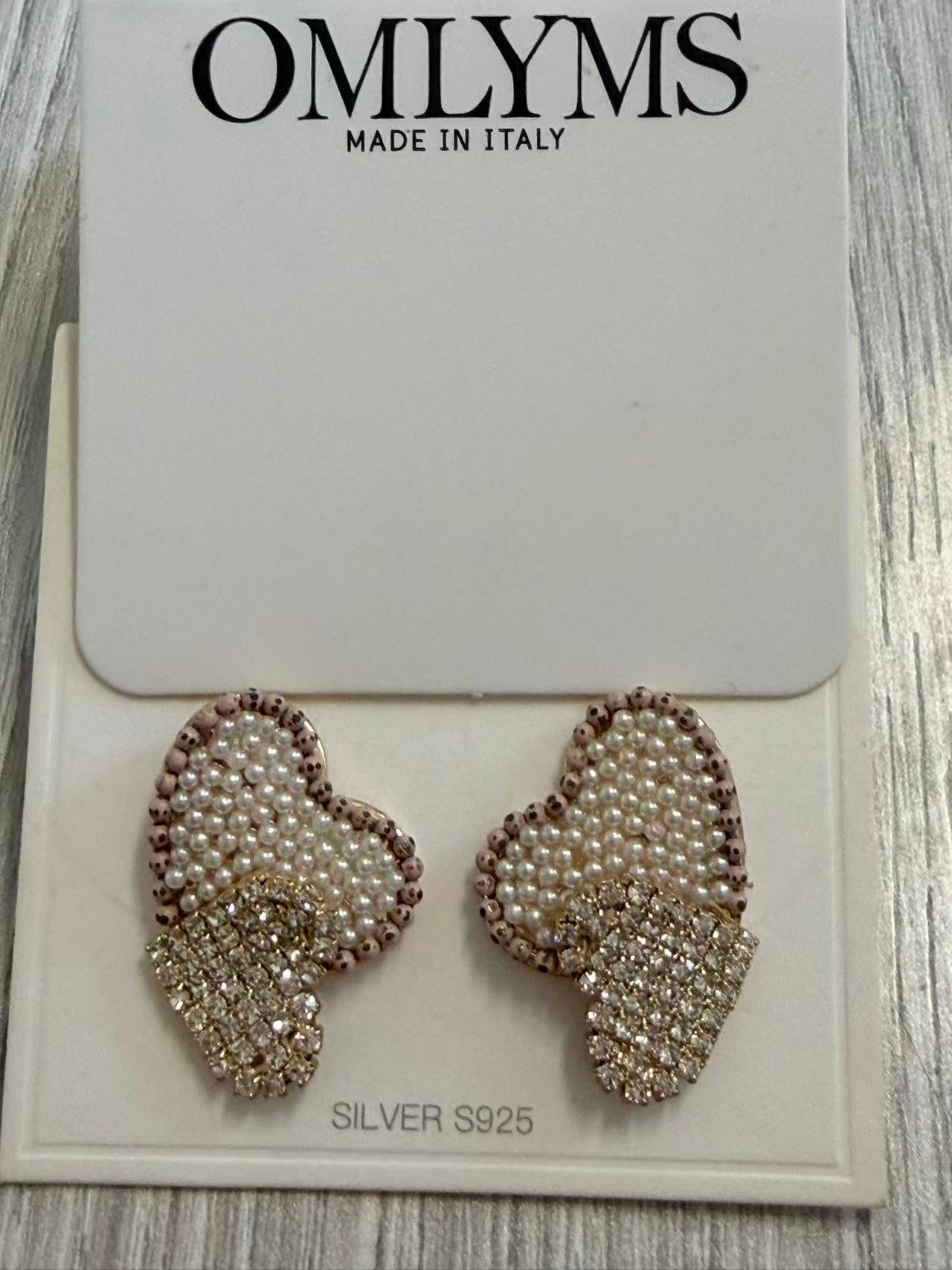 The Omlyms Amore Beaded Heart Earrings