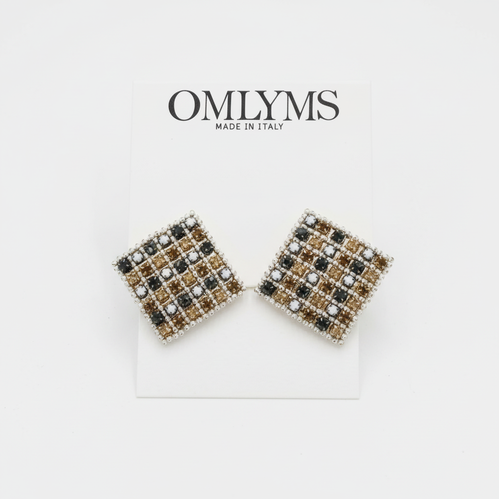 Square Mosaic Beaded Earrings